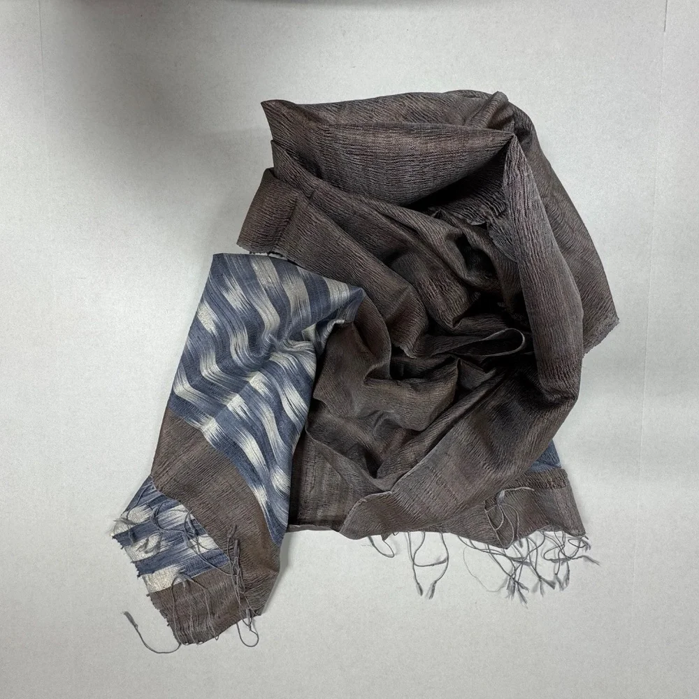 Unisex‎ Silk Scarf With Thin Fringes 68
